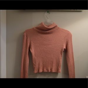 Comfy Light Pink Cropped Turtle Neck